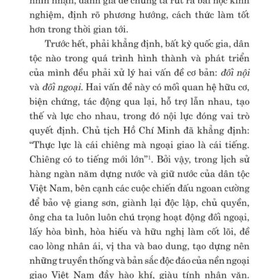 Kế thừa, phát huy truyền thống dân tộc, tư tưởng ngoại giao Hồ Chí Minh, quyết tâm xây dựng và phát triển nền đối ngoại, ngoại giao toàn diện, hiện đại, mang đậm bản sắc "cây tre Việt Nam