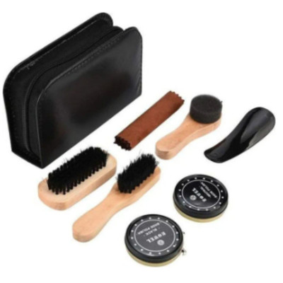 Bộ dụng cụ đánh giầy kèm 2 hộp xi , Bộ xi đánh giầy tiện dụng đánh bóng giầy siêu nhanh