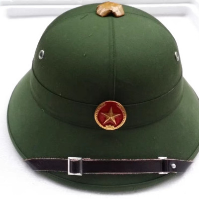 mũ cối tàu cốt phíp vải gabadin màu nâu