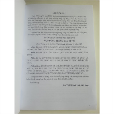 Sách Hướng Dẫn Một Số Nội Dung về Hợp Đồng Trong Xây Dựng (theo Thông tư số 02/2023/TT-BXD ngày 03/03/2023 của Bộ Xây dựng) - V2204T