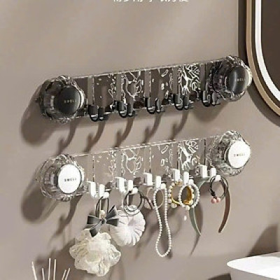 Thanh móc treo đồ hút chân không nhà tắm đa năng, móc treo tường chịu lực tốt không cần khoan