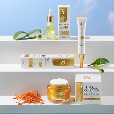Combo Kem Face Ngày - Kem Chống Nắng - Serum Đông Trùng Hạ Thảo Collagen x3 Mỹ Phẩm Đông Anh Chính Hãng