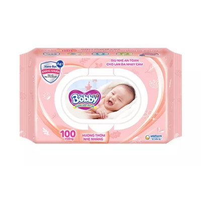 Combo 4 gói khăn ướt Bobby Care có hương 100 tờ
