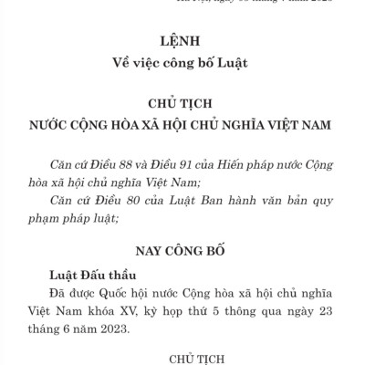 Luật đấu thầu (bản in 2024)