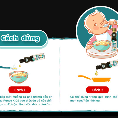 Dầu ăn dinh dưỡng cho bé 100% từ cá Ranee Kids 250 ml + Tặng kèm nước mắm 40N 60ml