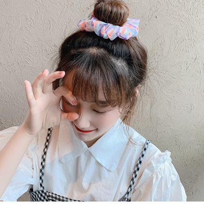 Dây buộc tóc Scrunchie kẻ ngang mầu sắc dễ thương HD83