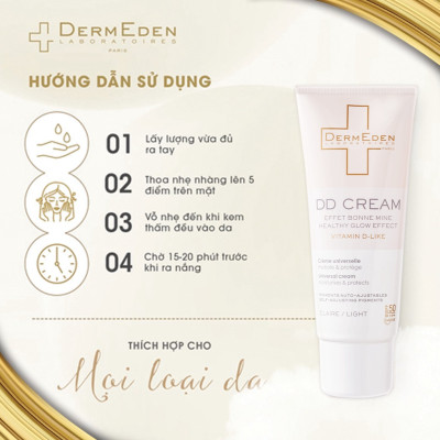 Kem chống nắng SPF 50PA+++ kết hợp trang điểm và dưỡng da, làm đều màu da, chống lão hóa DermEden DD Cream 50 ml