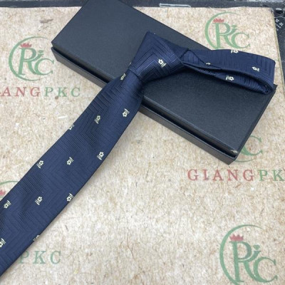 Cà vạt nam bản nhỏ 6cm tự thắt màu xanh đen thêu hoa mẫu mới t2/2024