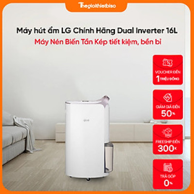 [GIÁ TẠI KHO] Máy hút ẩm LG Chính Hãng Dual Inverter 16L (Trắng) - MD16GQSE0 - Hàng chính hãng LG - Bảo hành 12 Tháng