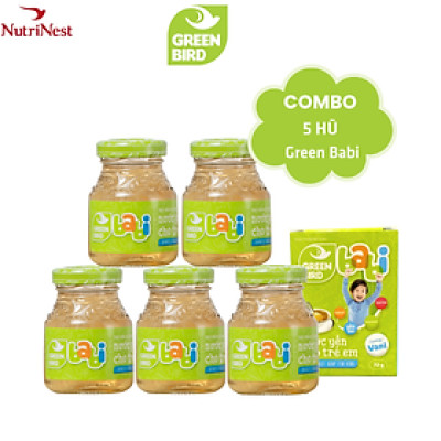 Combo 5 hũ Nước Yến Cho Trẻ Em Green Bird Babi - GREEN BIRD - Hương Vani - (72g)