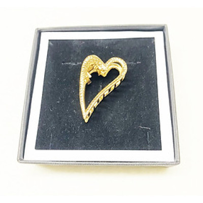 Kẹp tóc retro cách điệu trái tim vàng nhỏ xinh