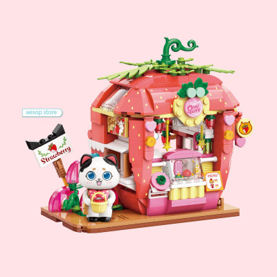 Đồ chơi lắp ráp Mô hình Cửa hàng Dâu Tây Qman K28008
