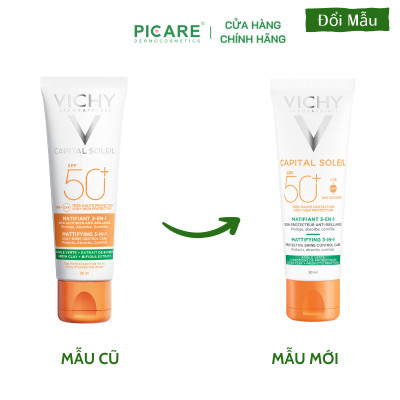 Kem Chống Nắng Chống Ô Nhiễm Và Bụi Mịn Hằng Ngày SPF 50+, Chống Tia UVA + UVB Capital Soleil Mattifying 3 In 1