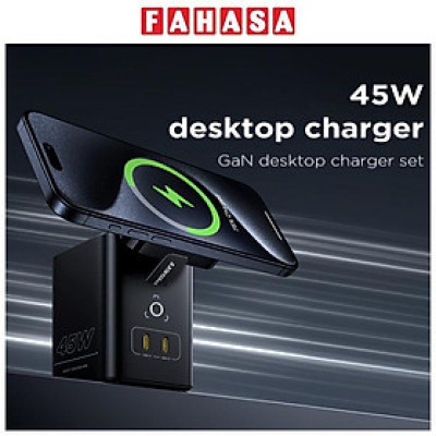 Bộ Sạc Nhanh 4 Trong 1 Pisen Desktop Magstation 45W