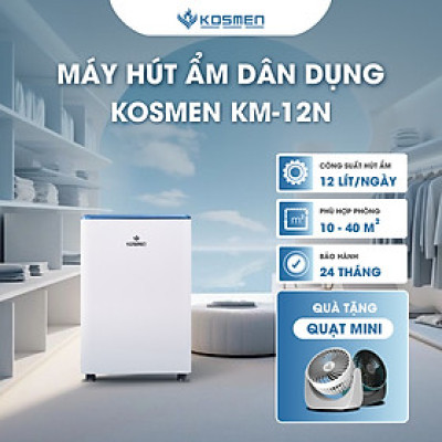 Máy Hút Ẩm Dân Dụng Kosmen KM-12N Công Suất 12 lít/ngày - Hàng Chính Hãng