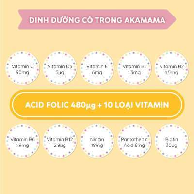 Bổ sung Vitamin tổng hợp cho bà bầu Akamama (120 viên)