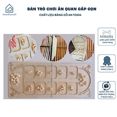 Ô Ăn Quan Bằng Gỗ Trò Chơi Dân Gian Bàn Ô Ăn Quan Cờ Ô Quan Gấp Gọn-  Trò Chơi Tuổi Thơ - HÀNG CHÍNH HÃNG MINIIN