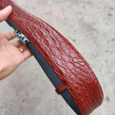 Thắt lưng da cá sấu bông hông mềm dễ sử dụng! TS120B (mặt bạc)