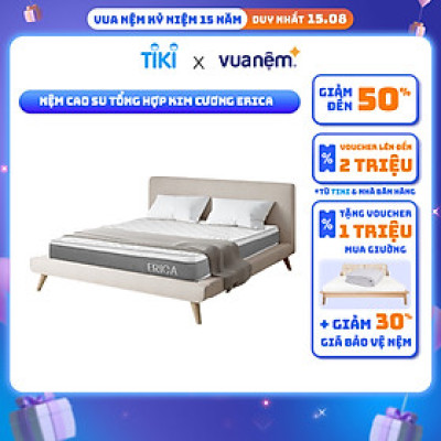 [Độc Quyền] Nệm Cao su Tổng Hợp Kim Cương Erica Kết Hợp Từ Cao Su Thiên Nhiên, Bông Ép và Foam Giúp Nâng Đỡ Cơ Thể Vượt Trội, Êm Ái Tối Đa