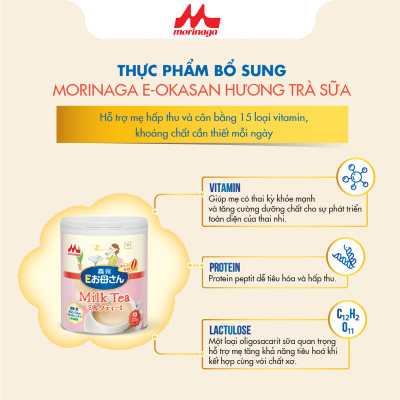 Combo 3 lon Sữa Bầu Morinaga E-Okasan Hương Trà Sữa 800g