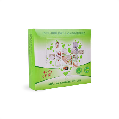 Khăn vải khô dùng một lần Enjoy mềm mại, dai, không mùi dùng làm khăn ăn, spa, nails salon - Hộp 100 tờ