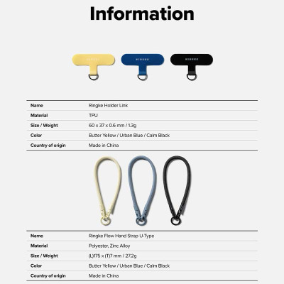 Dây đeo RINGKE Holder Link Flow Hand Strap U-Type - Hàng Chính Hãng