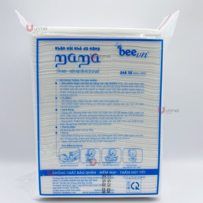 Combo 3 bịch Khăn vải khô đa năng Mama (bịch 240 tờ)