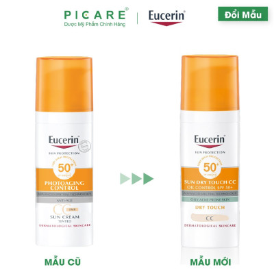 Kem Chống Nắng Trang Điểm Eucerin Sun Creme Face-Tinted CC Cream SPF50+ (50 ml)