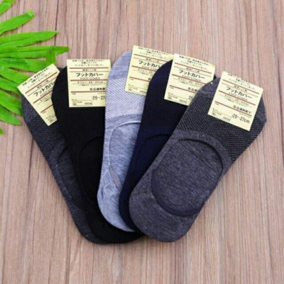 Combo 10 đôi tất lười nam thông hơi có gân silicon chống tụt