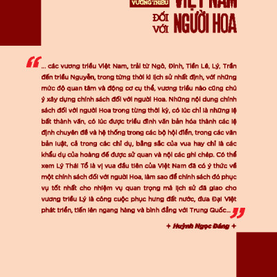 Chính sách của các vương triều Việt Nam đối với người Hoa  - Huỳnh Ngọc Đáng (TB 2024 - có chỉnh sửa và bổ sung)