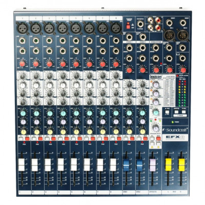 Bàn Mixer Soundcraft EFX8 – Mixer số chuyên sử dụng cho âm thanh chuyên nghiệp, sân khấu, hội trường, sự kiện, phòng hát cao cấp – 10 kênh (8 mono, 2 stereo) - 32 chế độ effect – Hàng chính hãng