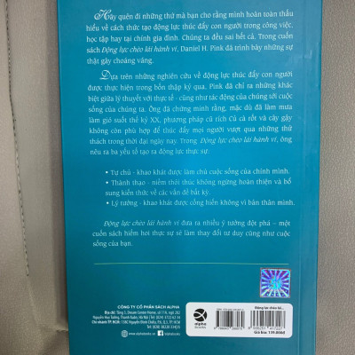 ĐỘNG LỰC CHÈO LÁI HÀNH VI - Daniel H. Pink - Kim Ngọc, Thủy Nguyệt dịch - (bìa mềm)