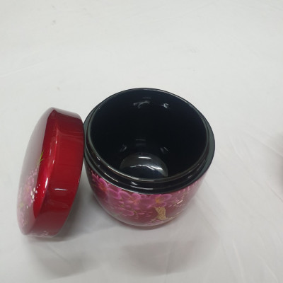 Hủ trà  Sơn mài cao cấp Thanh Bình Lê đế bầu 12x12 cm