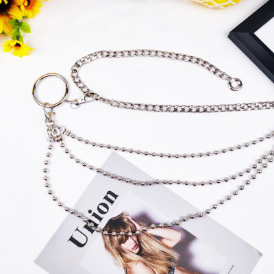 Thắt lưng titan thép 3 tầng hạt chain cá tính nam nữ
