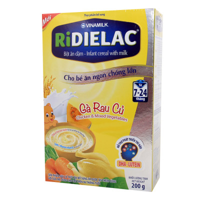 Bột Ăn Dặm Vinamilk Ridielac Gà Rau Củ Hộp (200g)