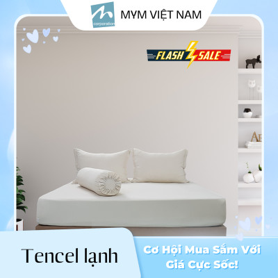 Bộ Drap, áo gối MYM chất liệu vải Tencel Lạnh Cao Cấp đủ kích thước 1m6, 1m8 Không kèm mền