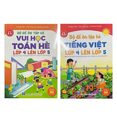 Sách - ( combo 2 cuốn ) Bộ đề ôn tập hè vui học toán + tiếng việt lớp 4 lên lớp 5