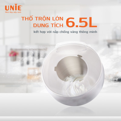 Máy Trộn Bột Đánh Trứng Đa Năng Unie UE-990 Tiêu Chuẩn Đức Dung Tích 6.5 Lít - Hàng Chính Hãng