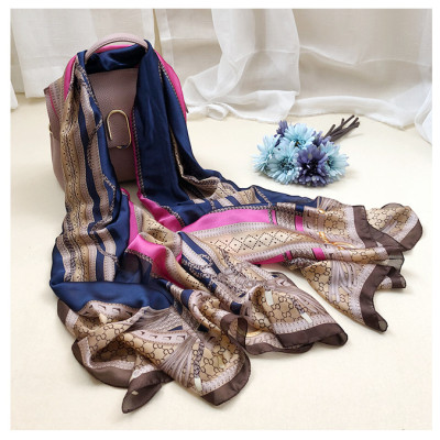 Khăn lụa nữ choàng cổ sang trọng phối họa tiết K02