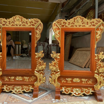 Khung ảnh thờ cúng bằng gỗ gõ đỏ kt lồng ảnh 21×31cm