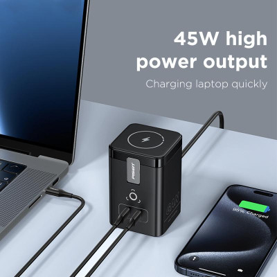 Bộ Sạc Nhanh 4 Trong 1 Pisen Desktop Magstation 45W