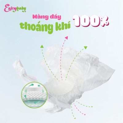 Tã dán sơ sinh ENJOY Cao Cấp nhiều size S, M, L cho bé từ 4-25kg, mềm mại, thấm hút, chuẩn chất lượng Châu Âu