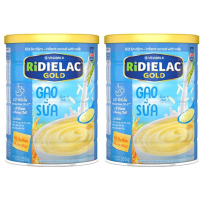 Combo 2 hộp BỘT ĂN DẶM 
RIDIELAC GOLD GẠO SỮA -
 HỘP THIẾC 350G