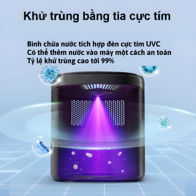 Máy tạo độ ẩm công nghệ NanoCloud Philips HU5969 tia UV khử khuẩn - Dùng cho phòng diện tích 85m2 - Hàng nhập khẩu