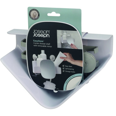 Joseph Joseph - Kệ đựng đồ góc nhà tắm có gương cao cấp EasyStore Corner Shower Shelf with Removable Mirror 988376