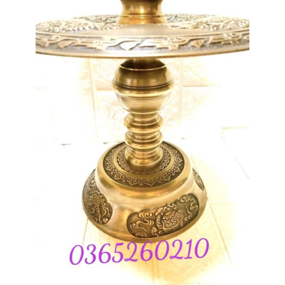 ĐÔI NẾN CAO 40 CM NẶNG 5 kg HOA VĂN TỨ LINH CHẤT LIỆU BẰNG ĐỒNG