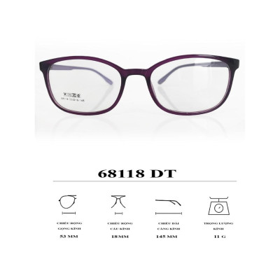 GỌNG KÍNH NHỰA TR90 SIEU NHẸ THỜI TRANG - 68118
