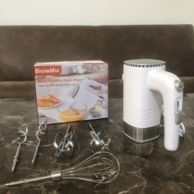 Máy trộn bột, đánh trứng, tạo bọt cầm tay 3 trong 1 thương hiệu của mọi gia đình Biolomix BM688 chất liệu que trộn 304, 5 tốc độ chuyên nghiệp- Hàng chính hãng