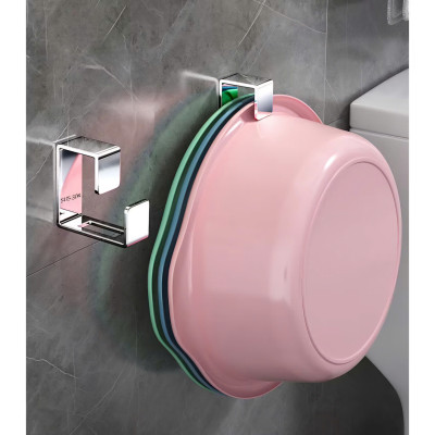 Móc Treo Chậu Inox 304 Gắn Tường Nhà Tắm, Treo Thau, Chậu Giặt, Móc Treo Đồ Đa Năng, Không Khoan Đục. Takyhome 2019