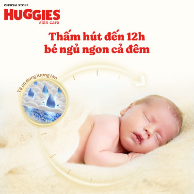 [Tặng thêm miếng] Thùng 3 gói Tã dán sơ sinh Huggies Tràm Trà NB70/S54/S80
